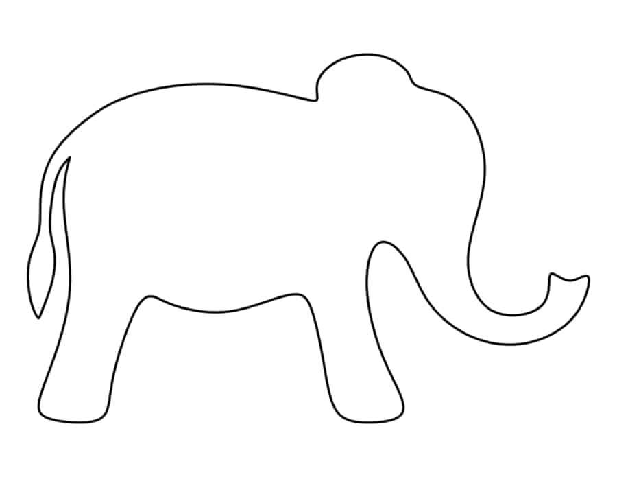 Simple Elephant Coloring Pdf Free Vectors